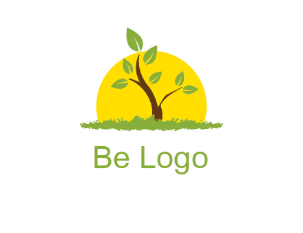 sun and plant farm logo