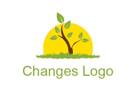 sun and plant farm logo