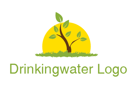 sun and plant farm logo