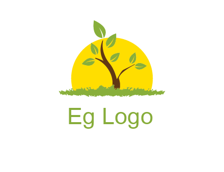 sun and plant farm logo
