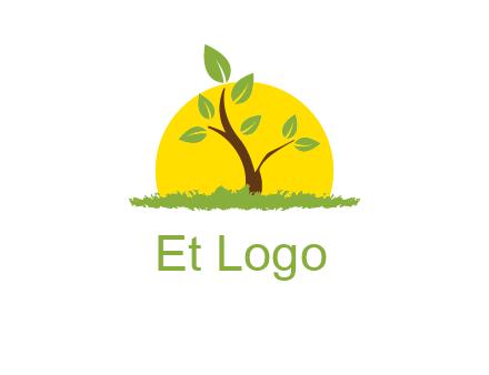 sun and plant farm logo