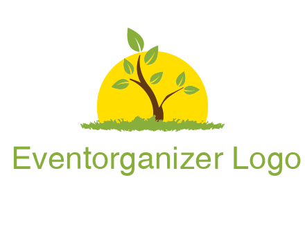 sun and plant farm logo