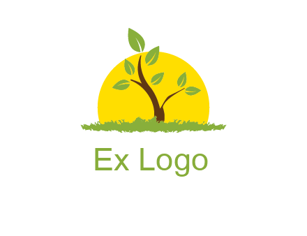 sun and plant farm logo
