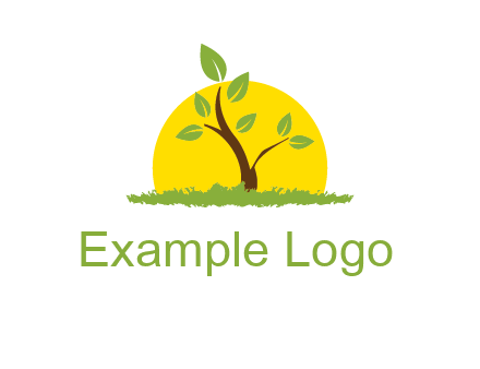 sun and plant farm logo