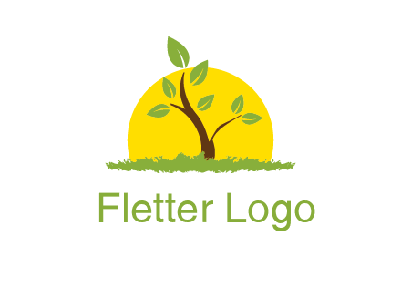 sun and plant farm logo