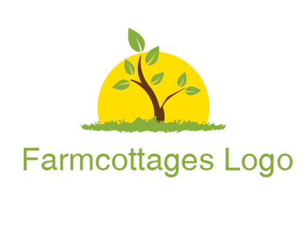 sun and plant farm logo