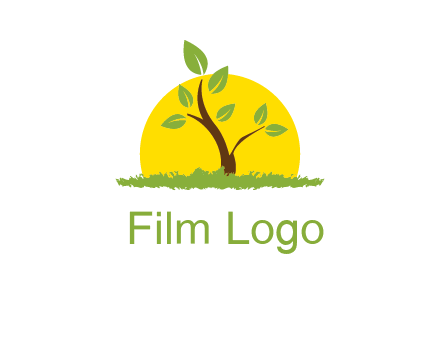 sun and plant farm logo