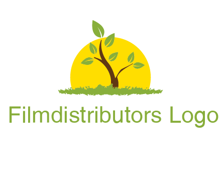 sun and plant farm logo