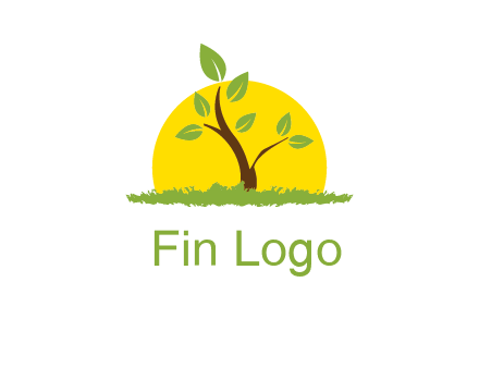 sun and plant farm logo