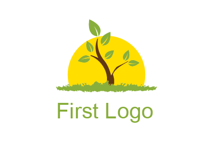 sun and plant farm logo
