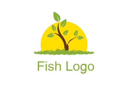 sun and plant farm logo