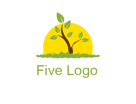 sun and plant farm logo