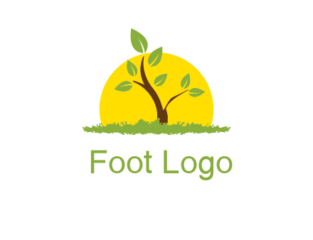 sun and plant farm logo
