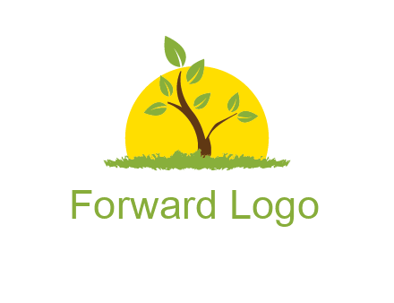 sun and plant farm logo