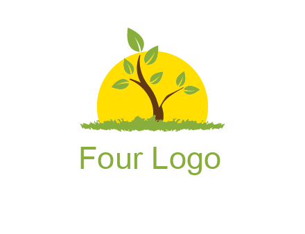 sun and plant farm logo