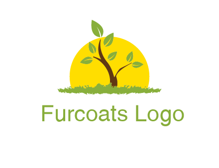 sun and plant farm logo