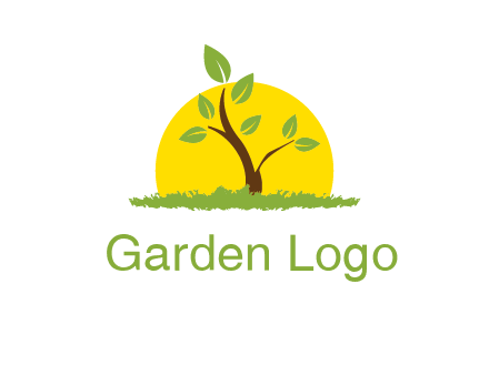 sun and plant farm logo
