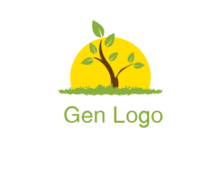 sun and plant farm logo