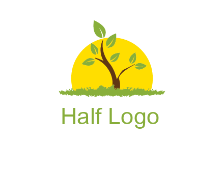 sun and plant farm logo