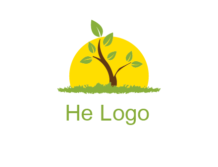 sun and plant farm logo