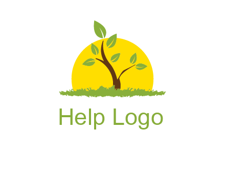 sun and plant farm logo