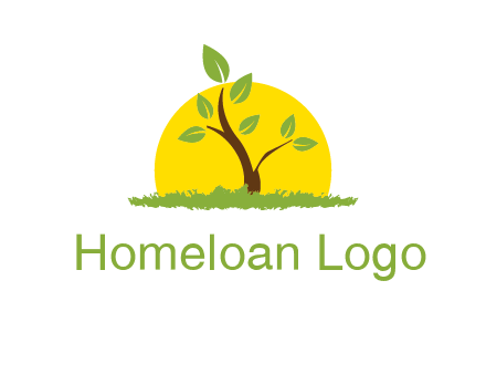 sun and plant farm logo