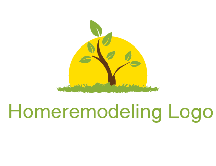 sun and plant farm logo