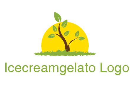 sun and plant farm logo