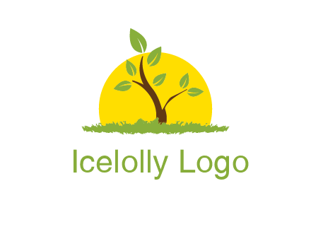 sun and plant farm logo
