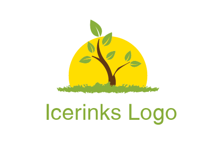sun and plant farm logo