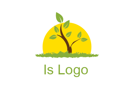 sun and plant farm logo