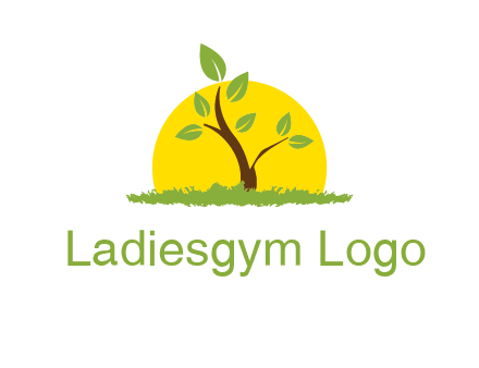 sun and plant farm logo