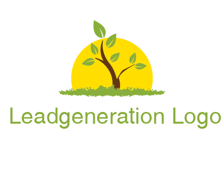 sun and plant farm logo