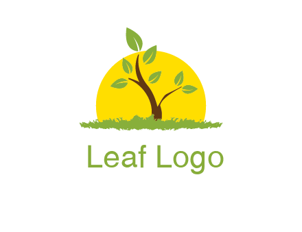 sun and plant farm logo