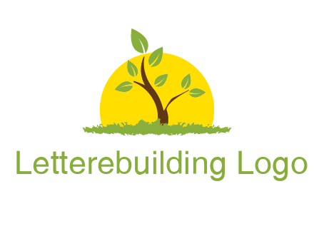 sun and plant farm logo