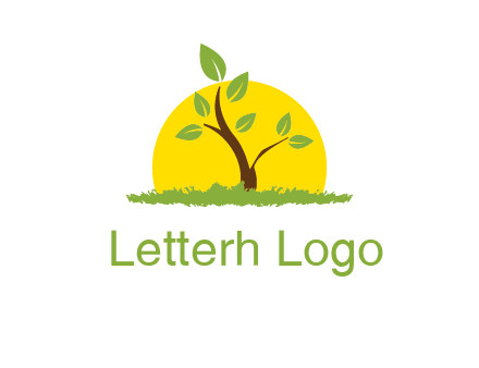 sun and plant farm logo