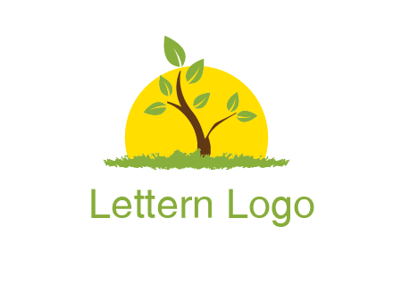 sun and plant farm logo