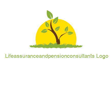 sun and plant farm logo