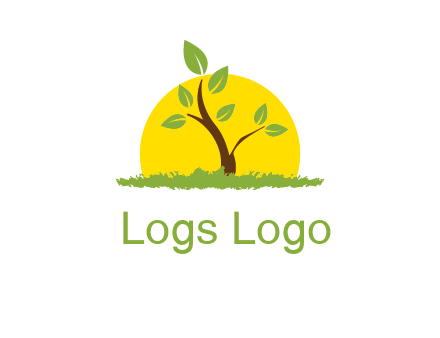 sun and plant farm logo