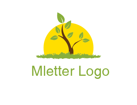 sun and plant farm logo