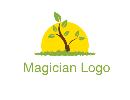 sun and plant farm logo