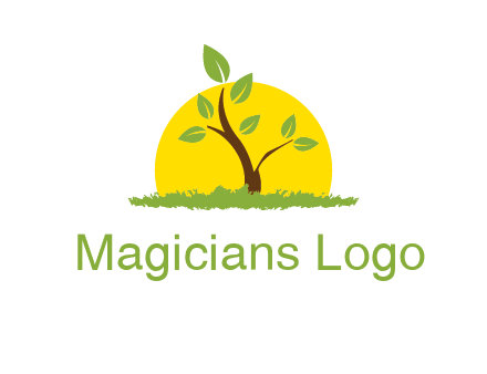 sun and plant farm logo