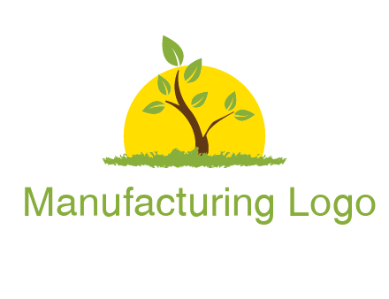 sun and plant farm logo