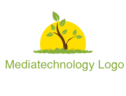 sun and plant farm logo