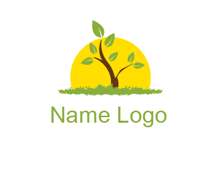sun and plant farm logo