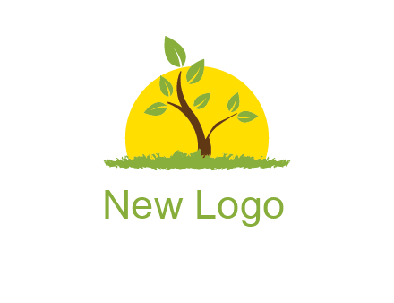 sun and plant farm logo