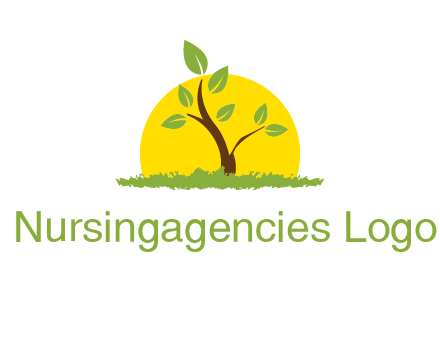 sun and plant farm logo