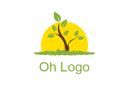 sun and plant farm logo