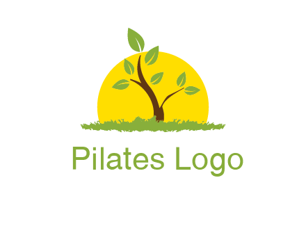 sun and plant farm logo