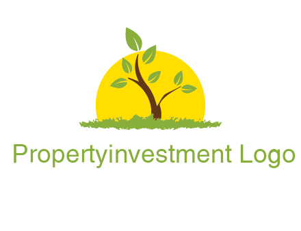 sun and plant farm logo